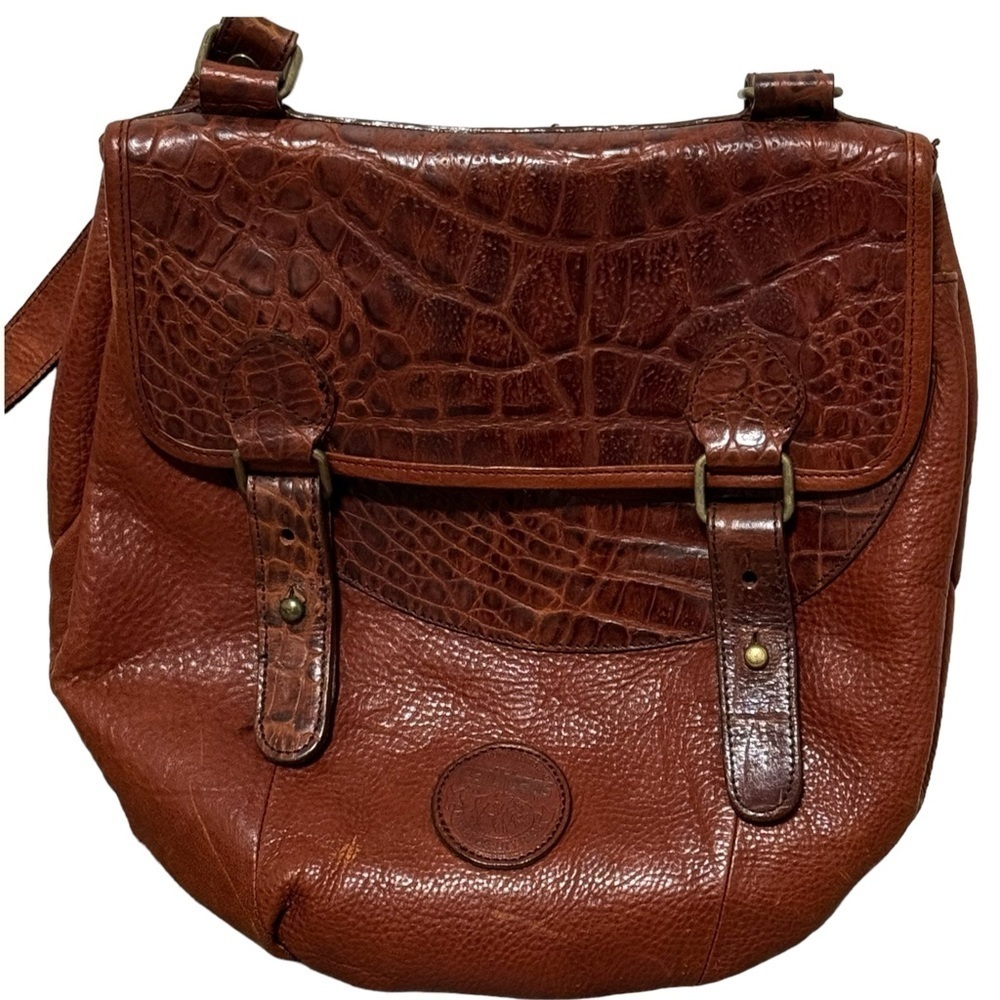 Vintage FS EARTHBAGS BUCKET PURSE brown leather